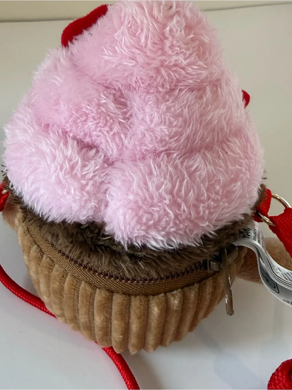 H&M Mini Cupcake Plush Purse Shoulder Bag Pink Red Brown Padded Toy Cute Small